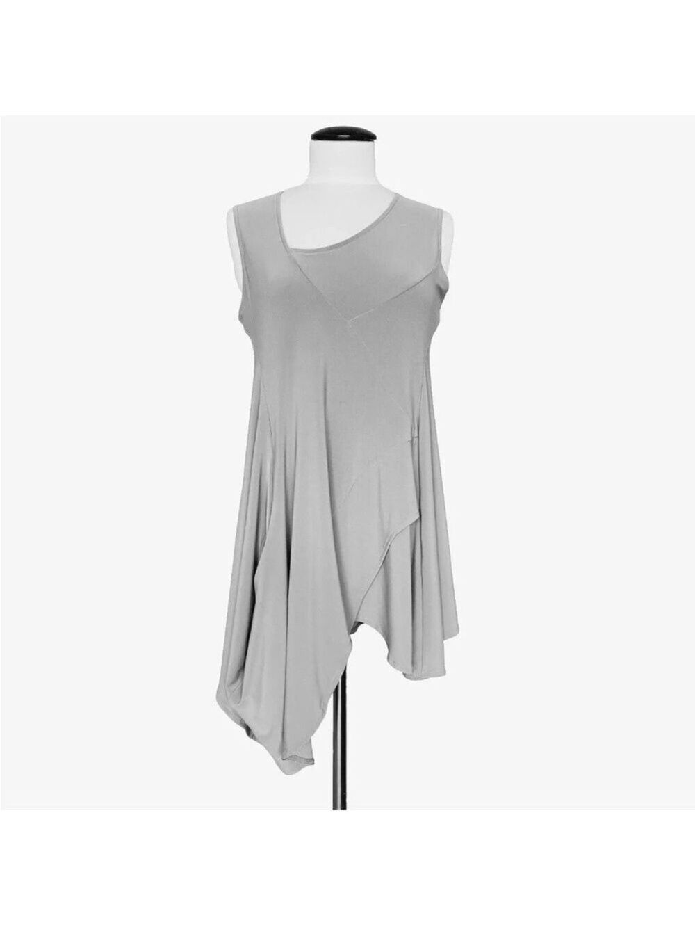 Sympli Women's Sleeveless Asymmetrical Tunic Pocket Gray Size 10